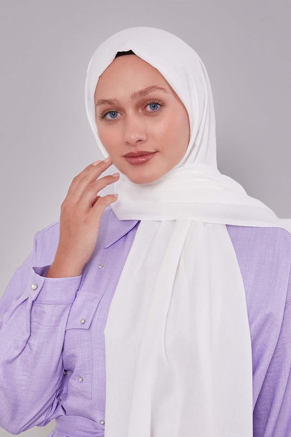 LevidorBeyaz Düz Tensel Şal