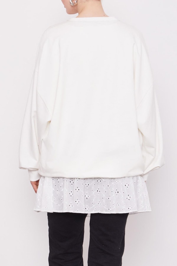 LevidorBeyaz Fırfırlı Gömlek Altı İçlik