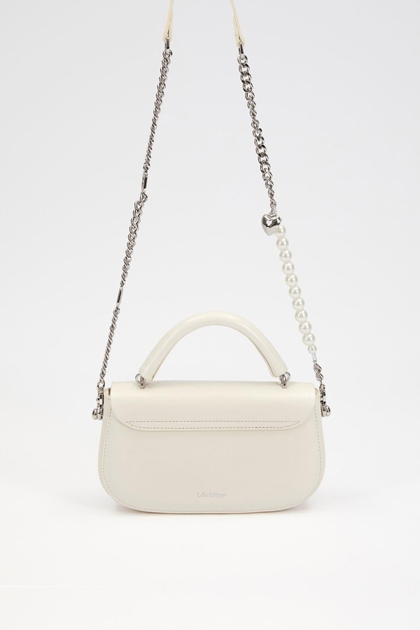LevidorBeyaz İnci Askılı Omuz Çantası