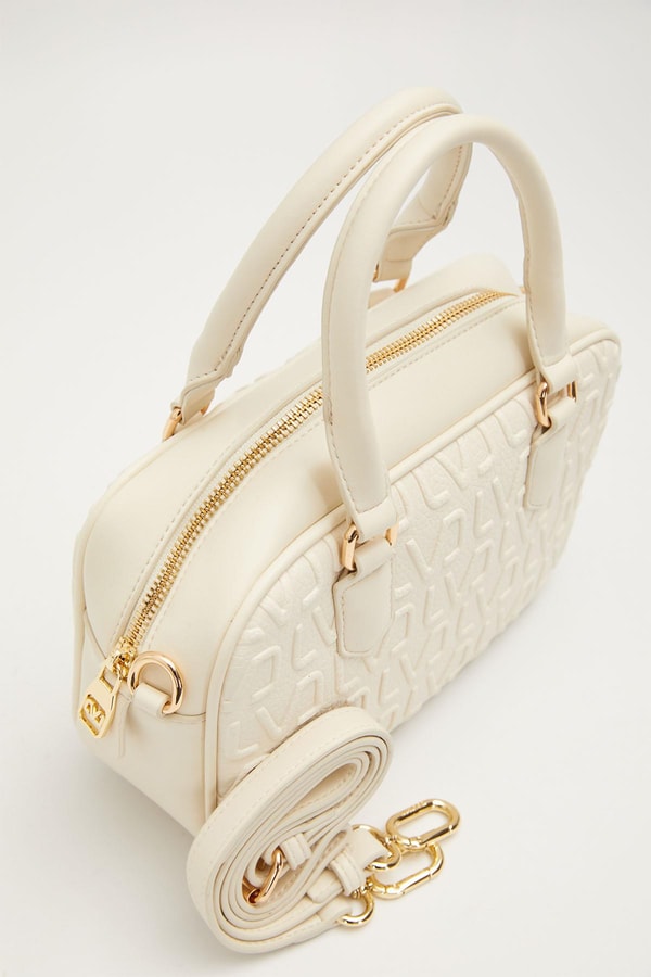 LevidorBeyaz Kabartma Logo Baskılı El Çantası