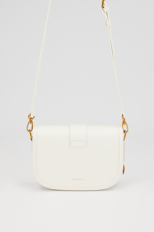LevidorBeyaz Zımba Detay Omuz Çantası
