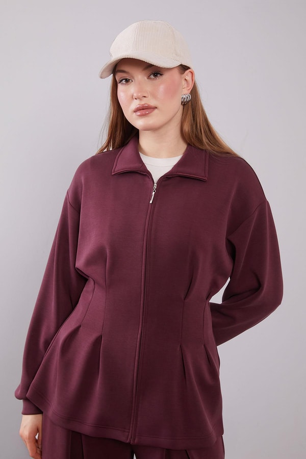 LevidorBordo Belden Oturmalı Pile Detaylı İkili Takım