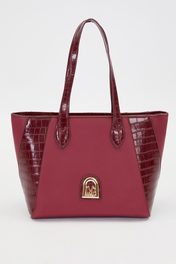 LevidorBordo Deri Detay Omuz Çantası