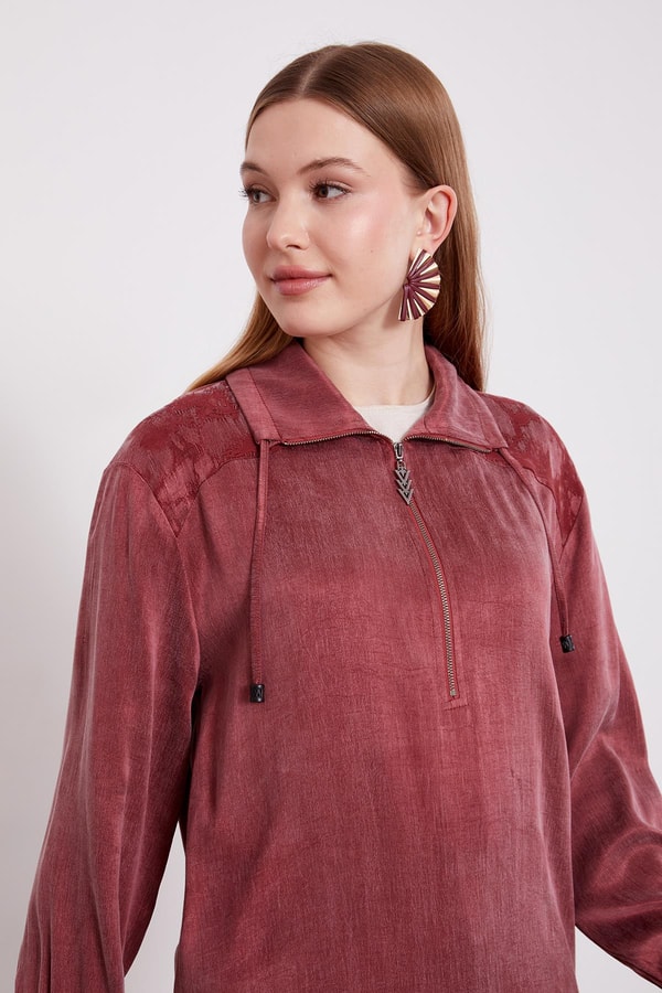 LevidorBordo Fermuar Kapamalı Cupra İkili Takım