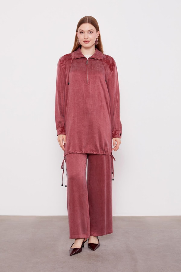 LevidorBordo Fermuar Kapamalı Cupra İkili Takım