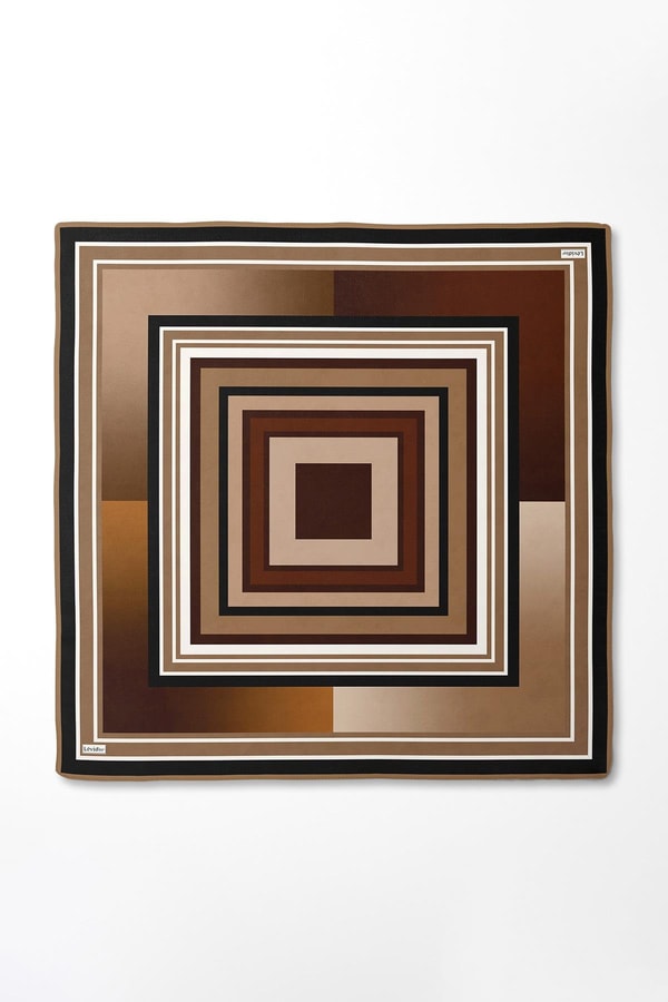 LevidorBordo Kare Desen Twill İpek Eşarp