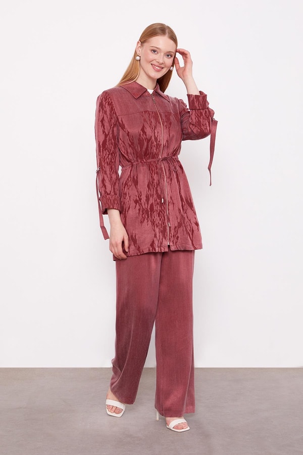 LevidorBordo Kemerli Kol Detaylı Cupra İkili Takım