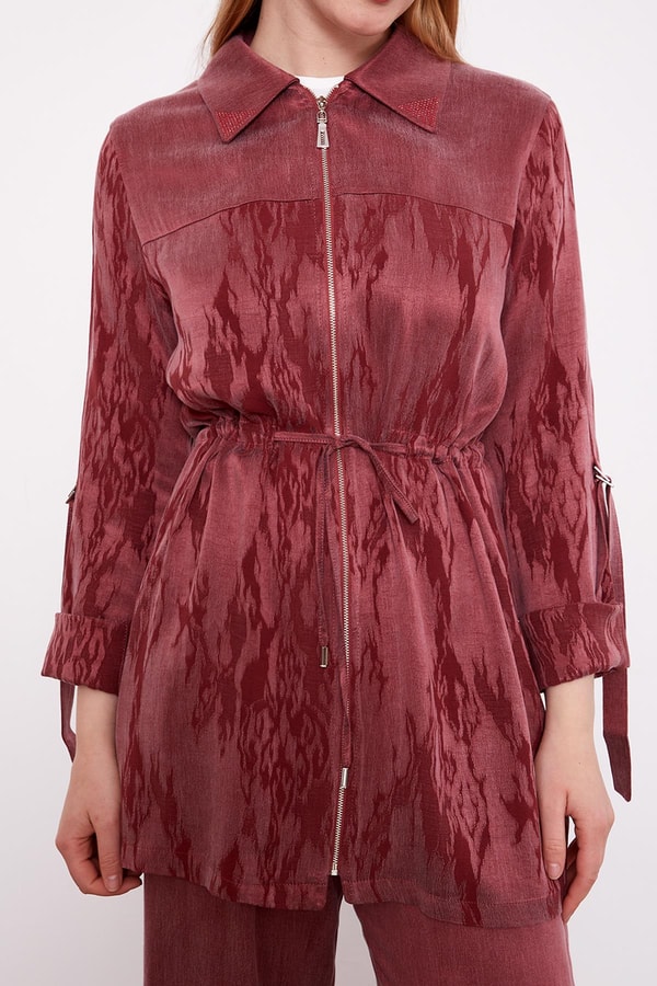 LevidorBordo Kemerli Kol Detaylı Cupra İkili Takım