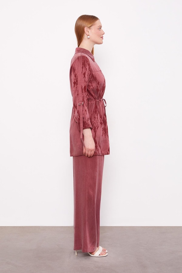 LevidorBordo Kemerli Kol Detaylı Cupra İkili Takım