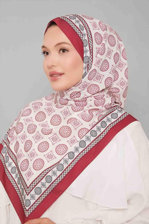 LevidorBordo Motif Desen Club Şal