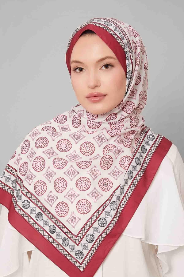 LevidorBordo Motif Desen Club Şal