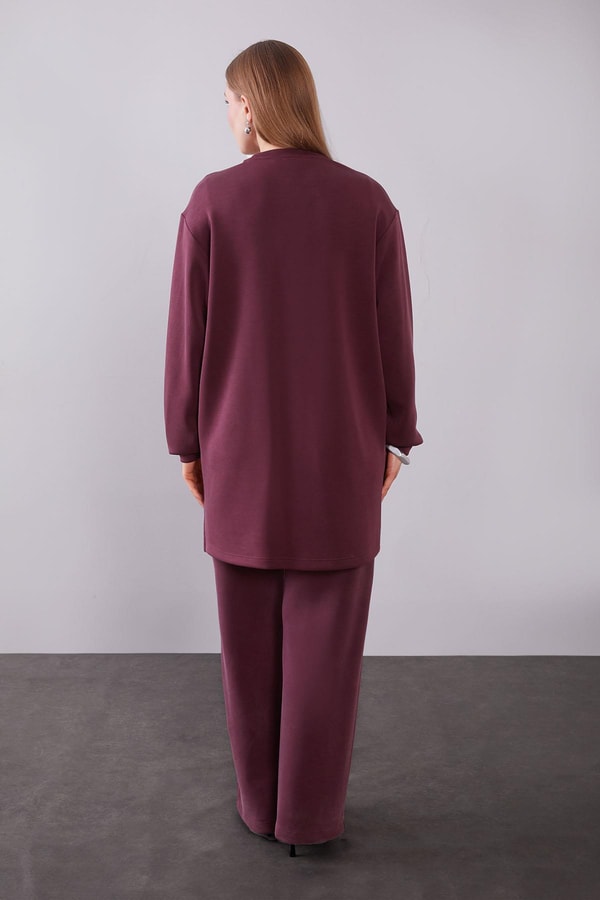 LevidorBordo Omuz Aksesuar Detaylı İkili Takım