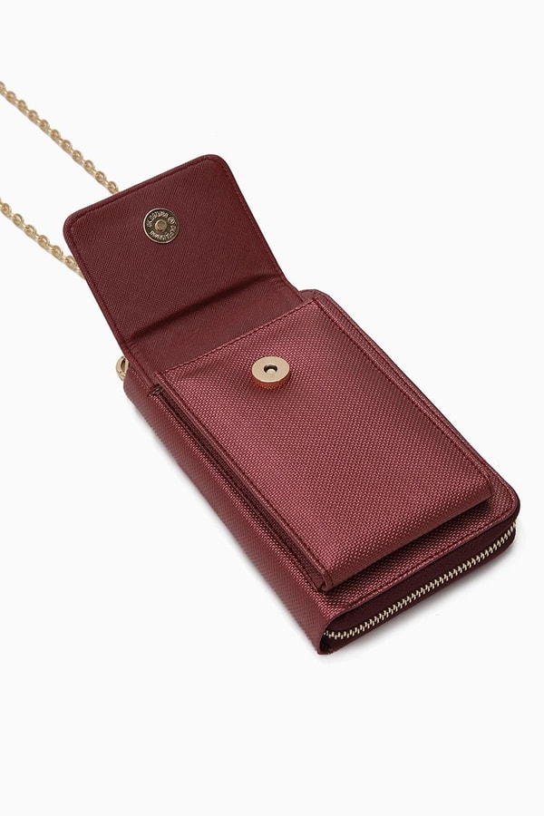 LevidorBordo Ön Cepli Zincirli Cüzdan