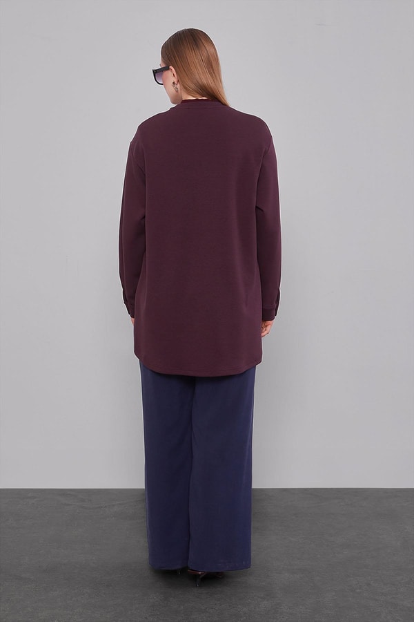 LevidorBordo Örgü Detay Model Sweat