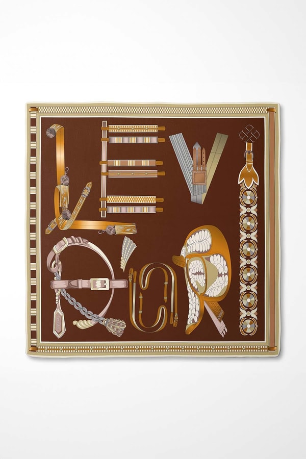 LevidorBordo Twill İpek Eşarp Lunera Koleksiyonu