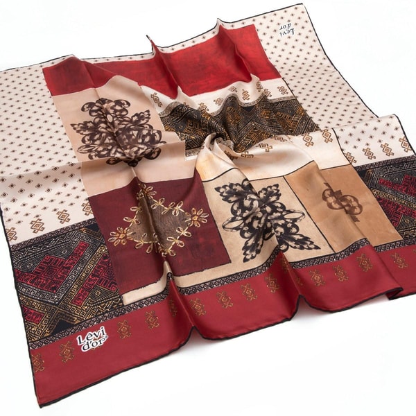 LevidorBordo Twill Saf İpek Eşarp