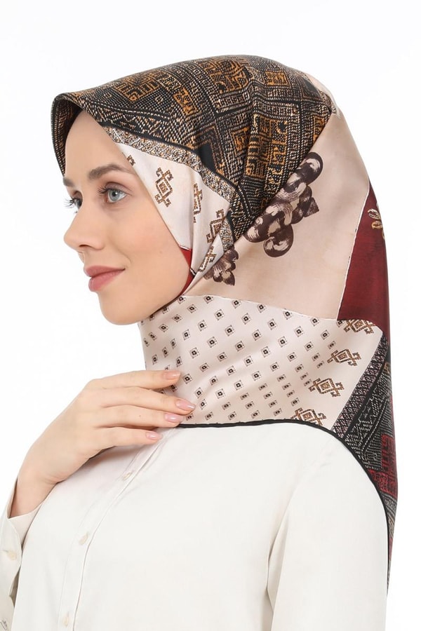 LevidorBordo Twill Saf İpek Eşarp