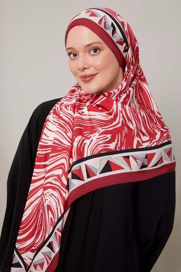 LevidorBordo Zebra Desen Club Şal