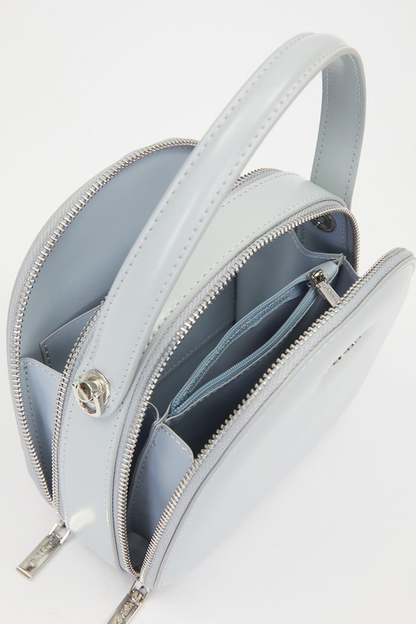 LevidorBuz Mavisi Çift Fermuarlı Omuz Çantası