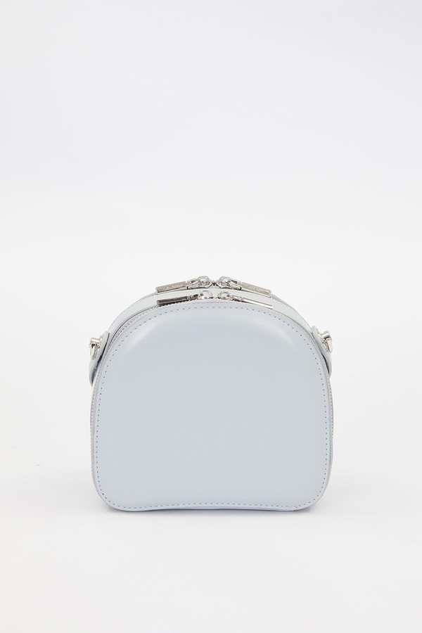 LevidorBuz Mavisi Çift Fermuarlı Omuz Çantası