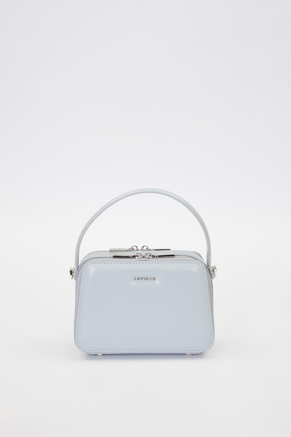 LevidorBuz Mavisi Kare Bombe Görünümlü Omuz Çantası