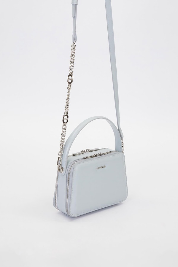 LevidorBuz Mavisi Kare Bombe Görünümlü Omuz Çantası