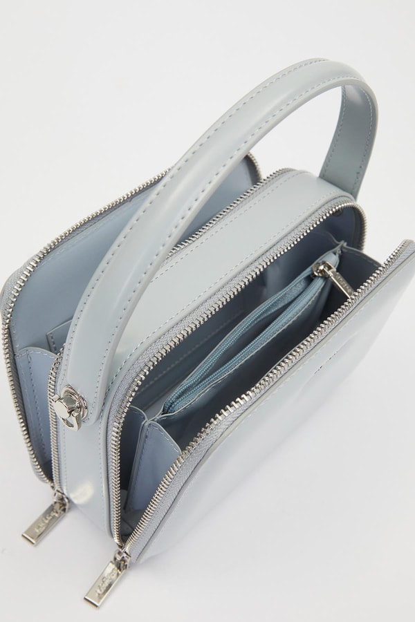 LevidorBuz Mavisi Kare Bombe Görünümlü Omuz Çantası