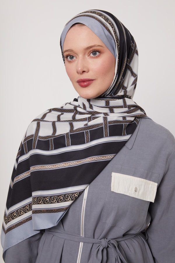 LevidorBuz Mavisi Varak Desen Love Şal