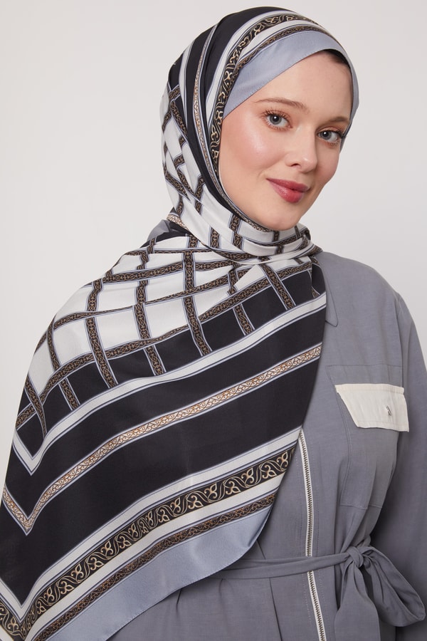 LevidorBuz Mavisi Varak Desen Love Şal