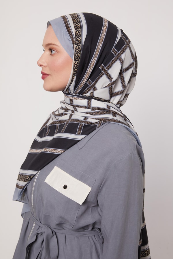 LevidorBuz Mavisi Varak Desen Love Şal