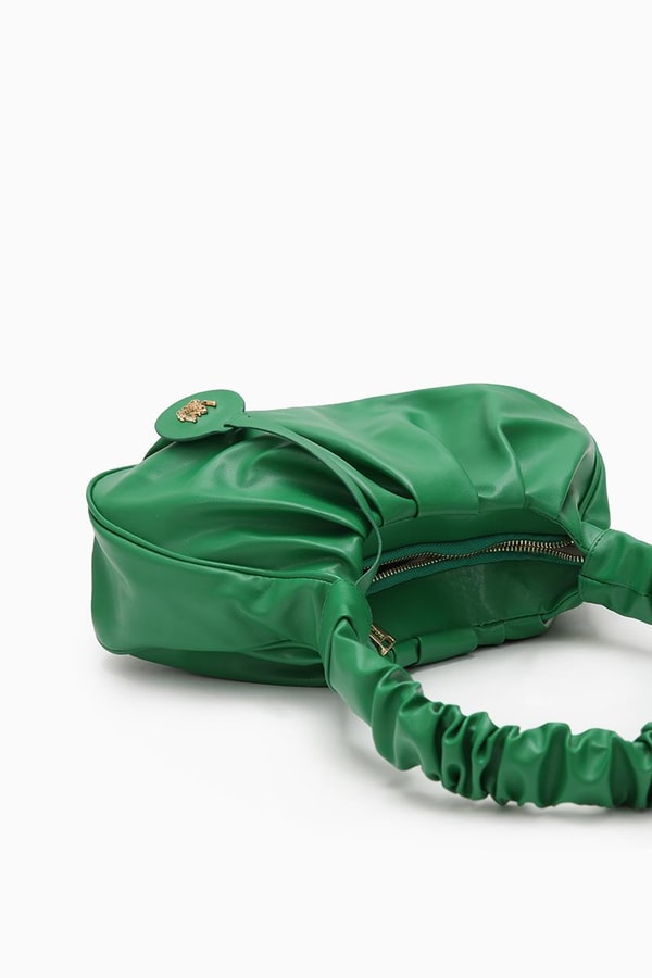 LevidorÇağla Yeşili Büzgü Askılı Omuz Çantası