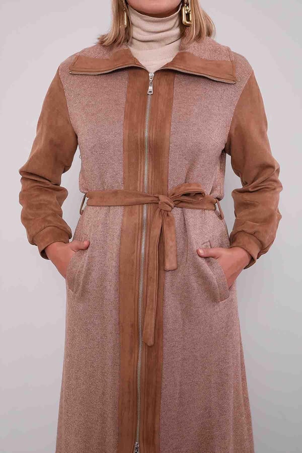 LevidorCamel Bel Bağlamalı Süet Kap