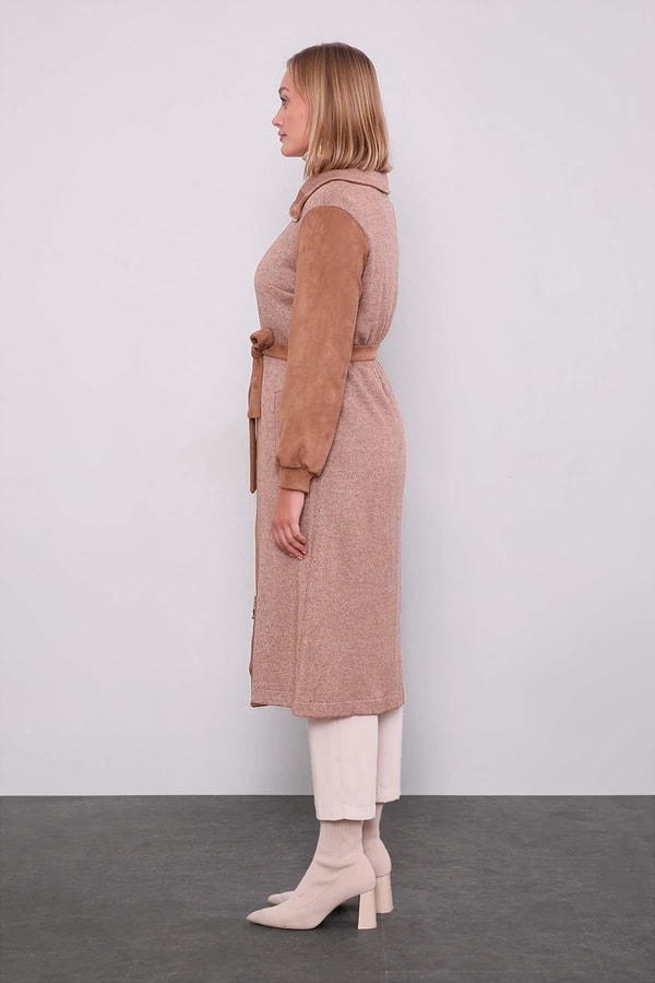 LevidorCamel Bel Bağlamalı Süet Kap