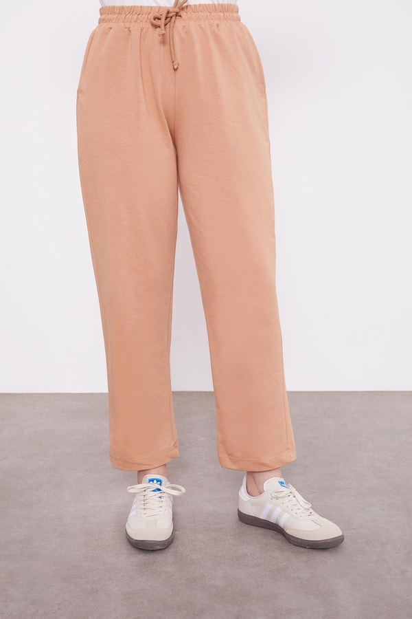 LevidorCamel Belli Lastikli Cepli Spor Pantolon
