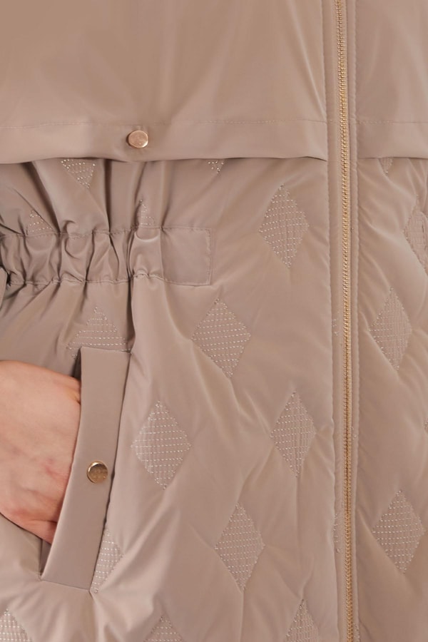 LevidorCamel Çıtçıt Rüzgarlık Detaylı Şişme Yelek