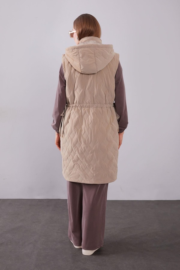 LevidorCamel Çıtçıt Rüzgarlık Detaylı Şişme Yelek