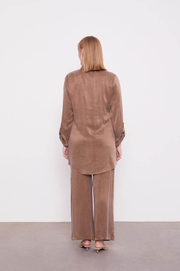 LevidorCamel Cupro File Detaylı İkili Takım