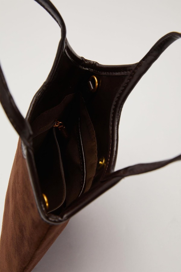 LevidorCamel Deri Askı Detaylı El Çantası