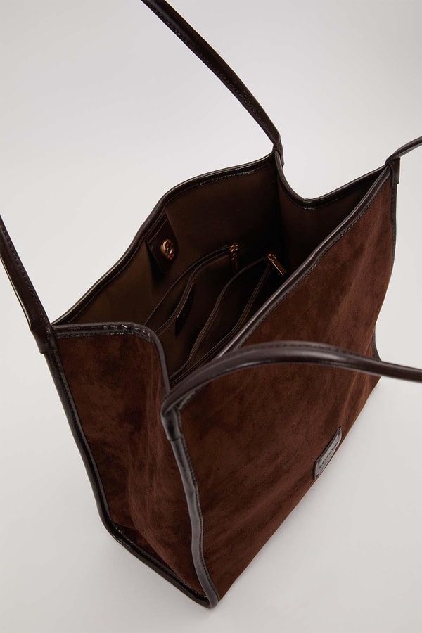 LevidorCamel Dikdörtgen Form Geniş Omuz Çantası