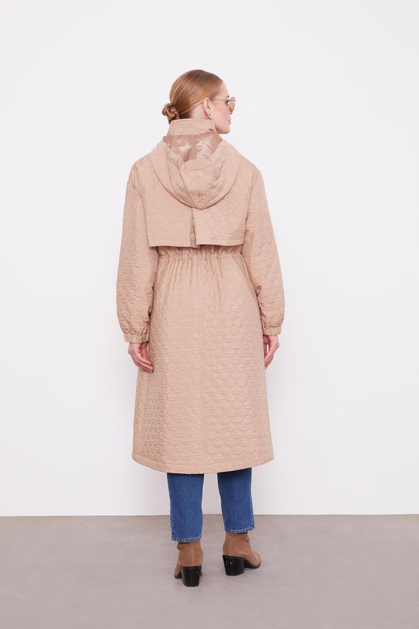 LevidorCamel Elips Desen Kapitone Kap