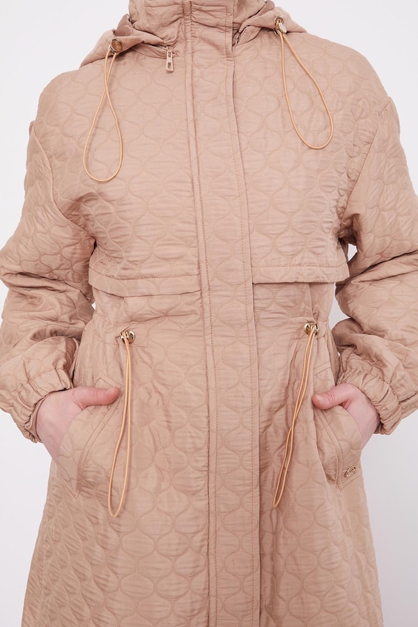 LevidorCamel Elips Desen Kapitone Kap