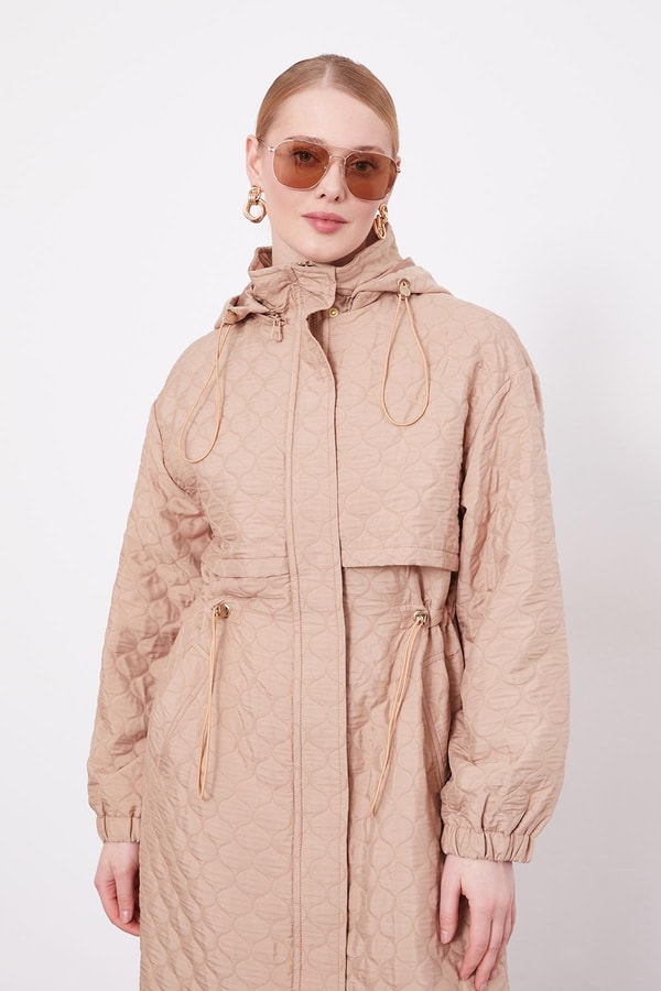 LevidorCamel Elips Desen Kapitone Kap