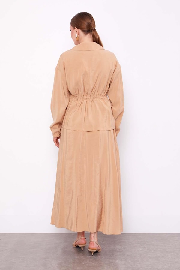 LevidorCamel Gizli Fermuar Detaylı Etek Takım