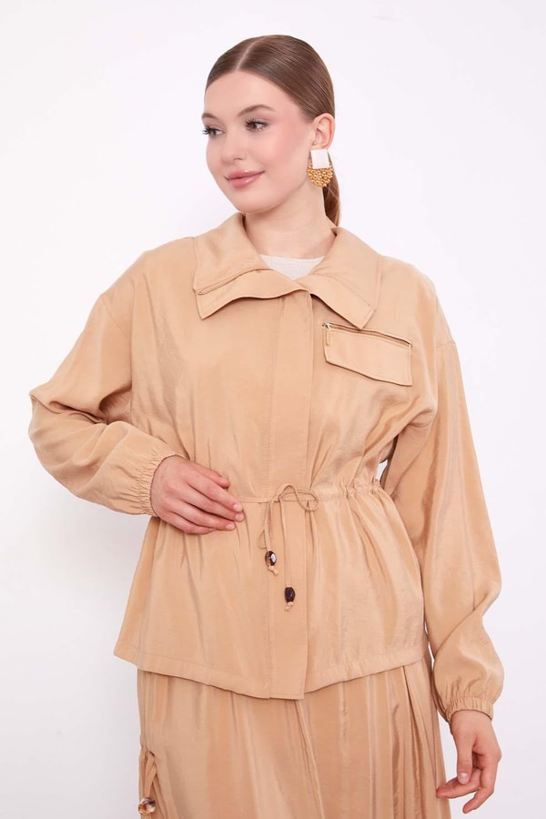 LevidorCamel Gizli Fermuar Detaylı Etek Takım