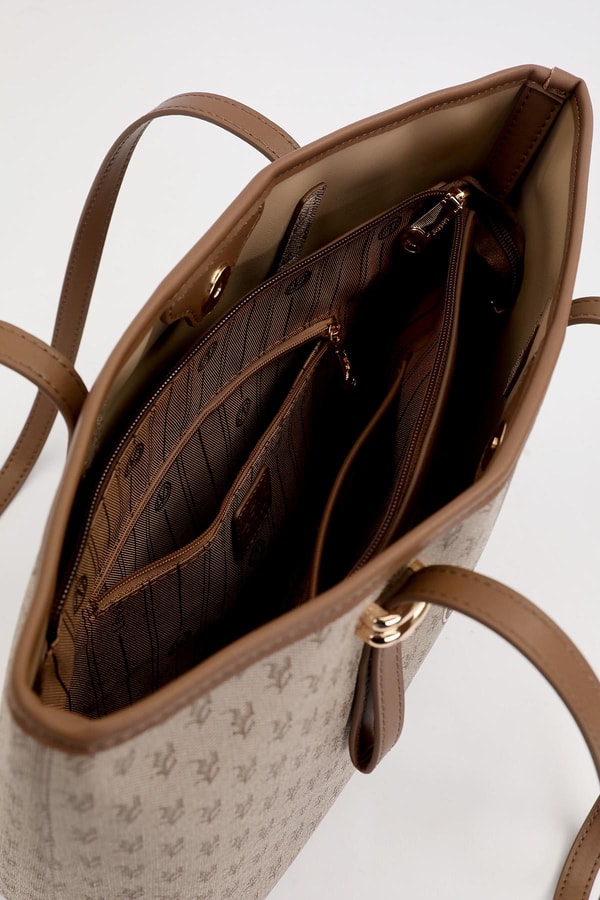 LevidorCamel Gold Akseusar Detaylı Omuz Çantası