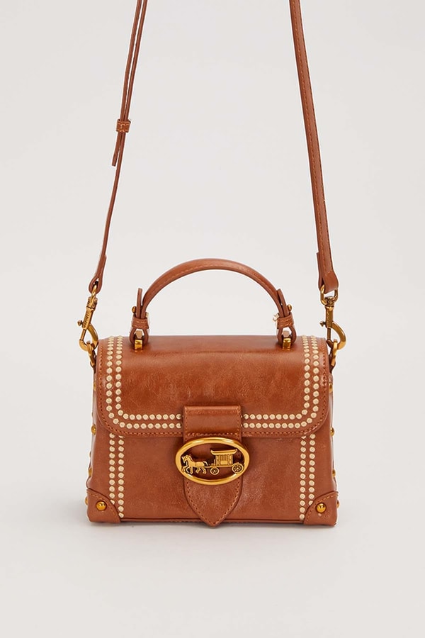 LevidorCamel Kenar Zımba Detaylı Omuz Çantası