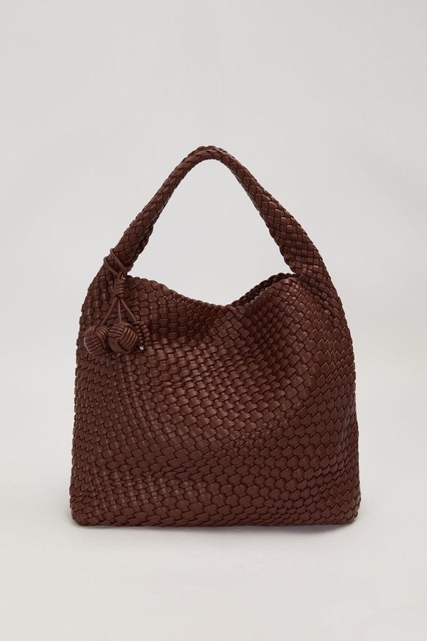 LevidorCamel Kısa Askılı Örgü Model El Çantası