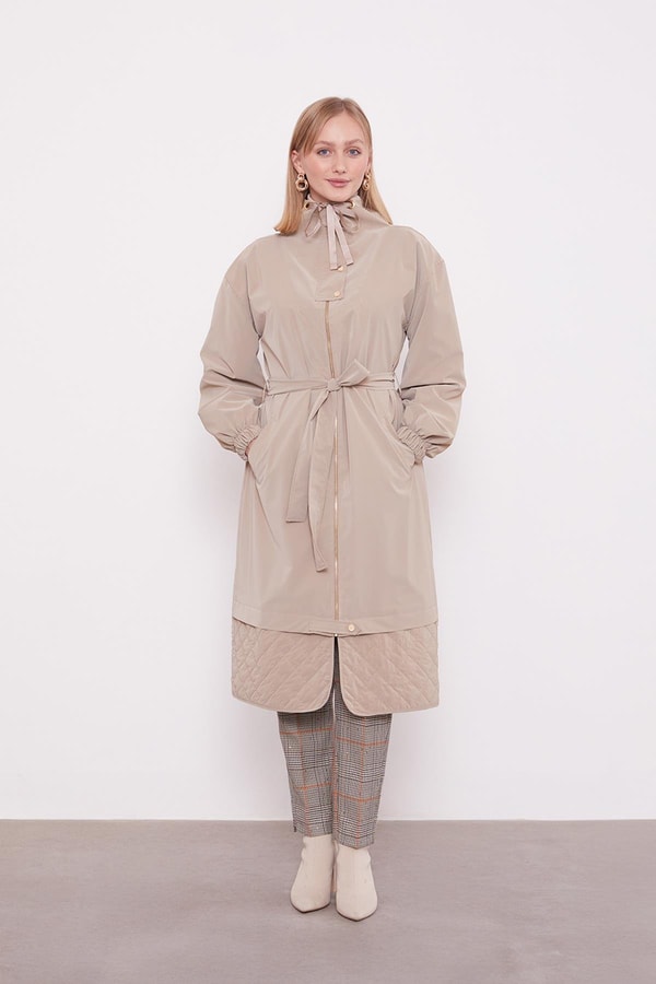 LevidorCamel Kurdale Yaka Detay Trençkot