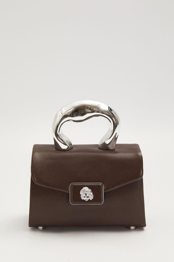 LevidorCamel Metal Aksesuar Tokalı El Çantası