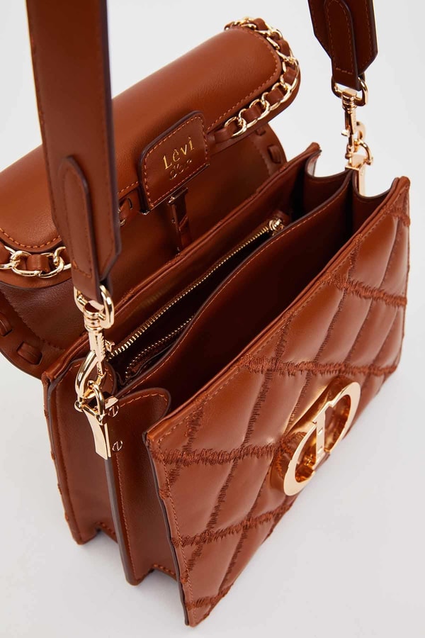 LevidorCamel Örgü Kapak Model Omuz Çantası